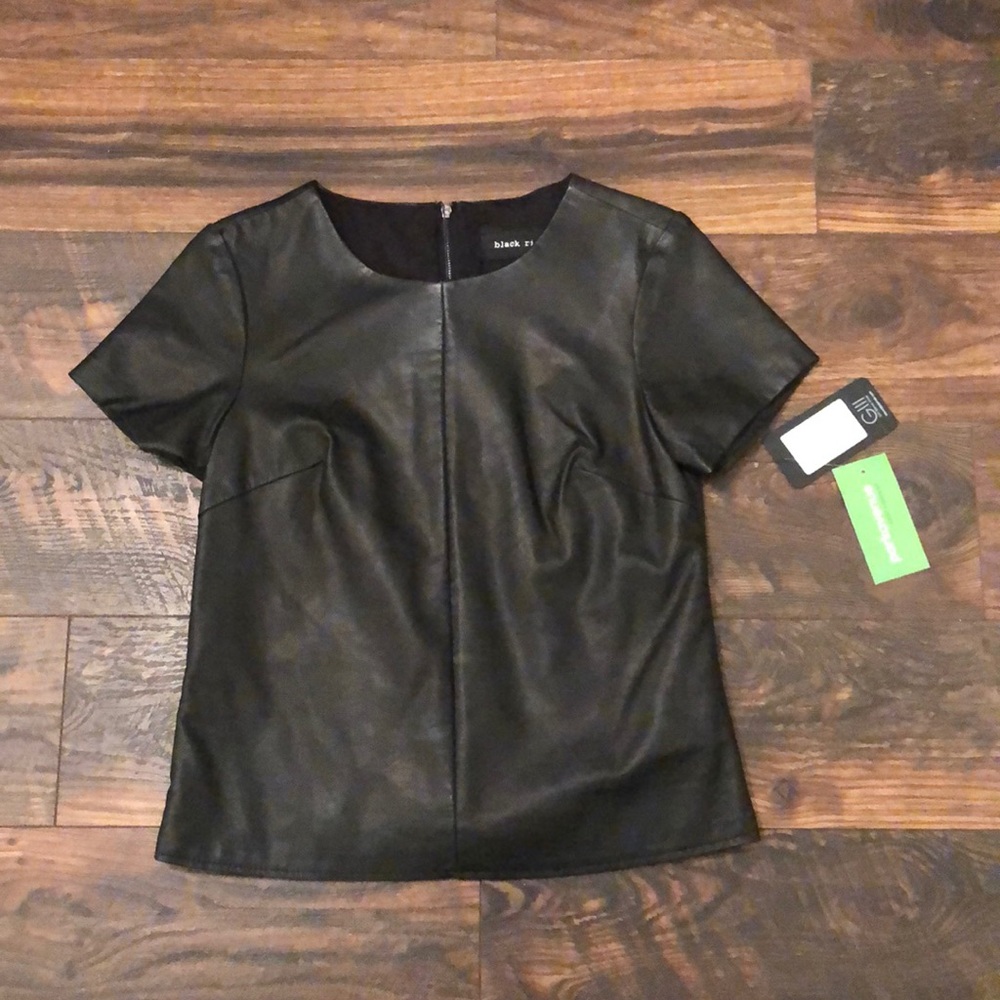 Vegan leather T-shirt
